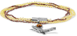 Lanvin Silver-tone, Bead And Stone Wrap Bracelet