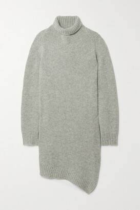 Jil Sander Asymmetric Wool Turtleneck Sweater - Gray