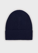 Thumbnail for your product : Emporio Armani Ribbed Beanie With Manga Bear Embroidery