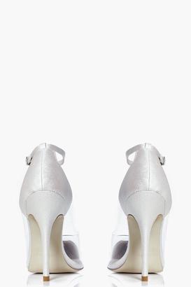 boohoo Florence Bridal Heart Detail Clear Panel Court