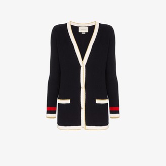 Gucci Embroidered Oversized Knitted Cardigan