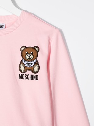 MOSCHINO BAMBINO Teddy logo peplum-hem sweatshirt