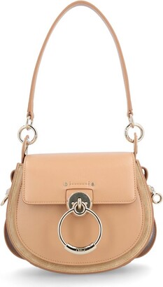 Chloé Tess Logo Embossed Ring Embellished Shoulder Bag - ShopStyle