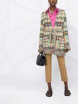 Thumbnail for your product : Etro Woven Plaid Cardigan Coat