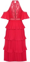 Thumbnail for your product : True Decadence Raspberry Pleated Halterneck Maxi Dress