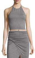 Thumbnail for your product : Alice + Olivia Jaymee Cropped Halter Top, Heather Gray