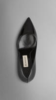Thumbnail for your product : Burberry Patent Leather Embossed Check Heel Pumps