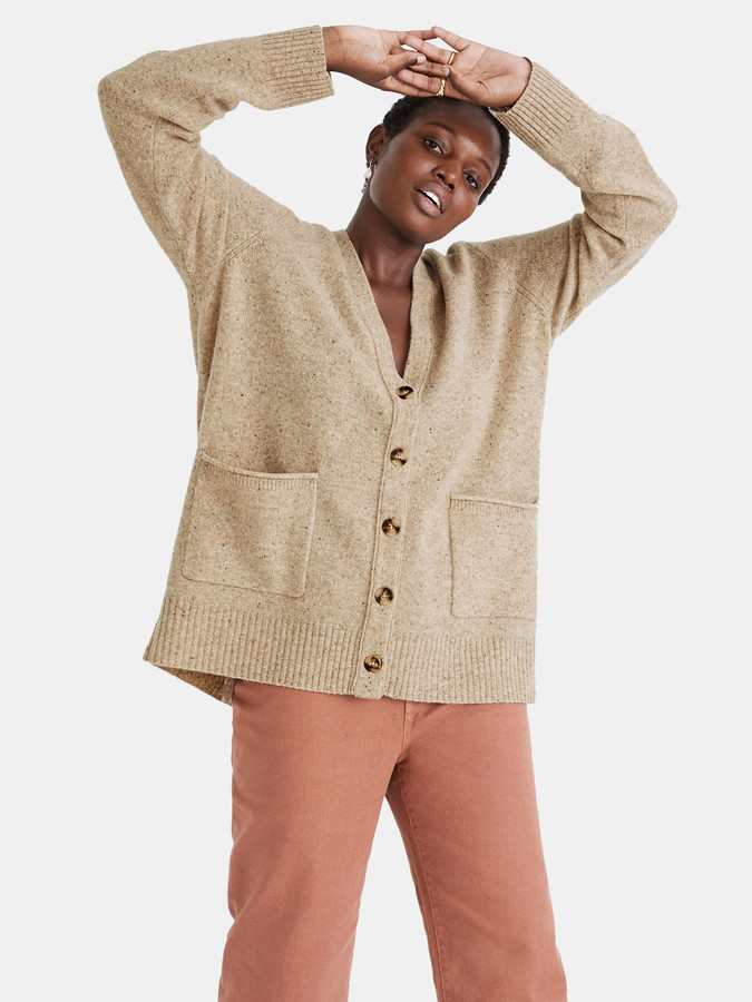 texture & thread boxy bobble cardigan