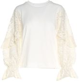 Thumbnail for your product : See by Chloe Lace-sleeve Cotton T-shirt