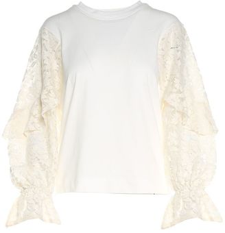 See by Chloe Lace-sleeve Cotton T-shirt