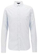Thumbnail for your product : HUGO BOSS Slim-fit micro-print shirt in cotton poplin