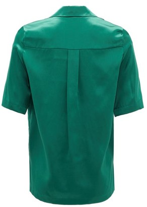 S.a.r.k - Dietrich Hand-button Short-sleeved Silk Shirt - Green