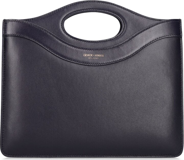 Giorgio Armani Leather Mini Handle Bag - ShopStyle