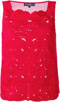 Salvatore Ferragamo - lace embroidery top - women - coton/Viscose - M