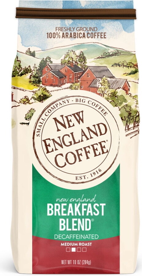 New England Coffee Decaffeinated Breakfast Blend Freshly Ground 10.0 OZ