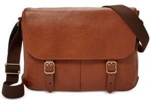 fossil leather laptop bag men's