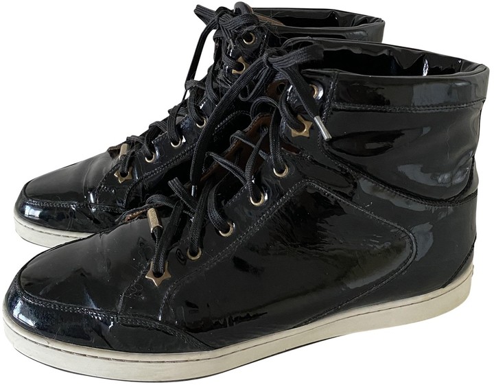 black patent jimmy choo trainers