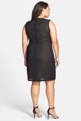 Calvin Klein Seamed Banded Jersey Sheath Dress (Plus Size)