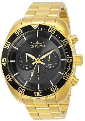 Invicta Pro Diver Mens Chronograph Gold Tone Stainless Steel Bracelet Watch-30060 Family