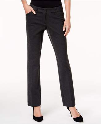 Alfani Faux-Leather-Trim Straight-Leg Pants, Created for Macy's