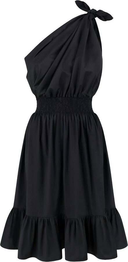 MONICA NERA Demi Midi Silk Dress In Black