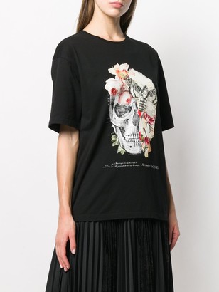 Alexander McQueen skull and floral print T-shirt
