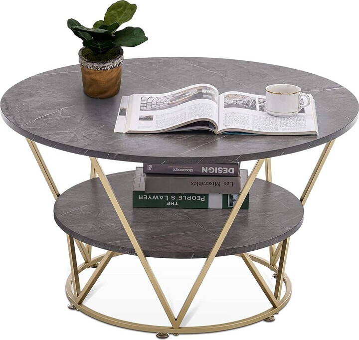 Ivinta Small Round Coffee Table, White Marble Coffee Table ShopStyle