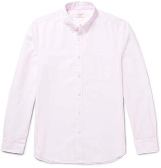 Club Monaco Slim-fit Button-down Collar Pinstriped Cotton-poplin Shirt
