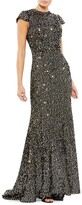 Thumbnail for your product : Mac Duggal Metallic Cap-Sleeve Gown