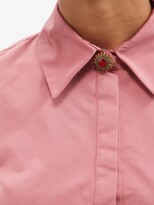 Thumbnail for your product : La DoubleJ Choux Ruffled Taffeta Mini Shirt Dress - Pink