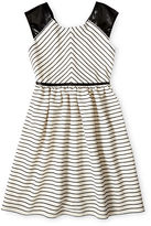 Thumbnail for your product : Speechless Leather Shoulder Striped Dress - Girls 7-16