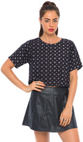 Thumbnail for your product : Motel Rocks Motel Paloma Crop Top in Cravat Black and White