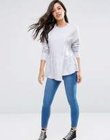 Thumbnail for your product : ASOS Top With Exaggerated Ruffle Hem And Long Sleeves