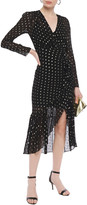 Thumbnail for your product : Sandro Wrap-effect Ruffled Fil Coupe Georgette Dress