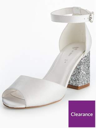 Very Lily Bridal Glitter Block Heel Sandal - White