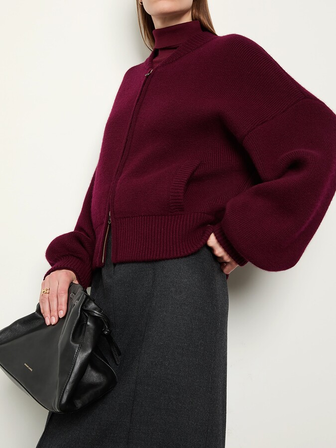 Lisa Yang Kirsti Cardigan Jacket Deep Plum 1