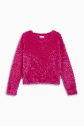 Next Girls Magenta Fluffy Sweater (3-16yrs)