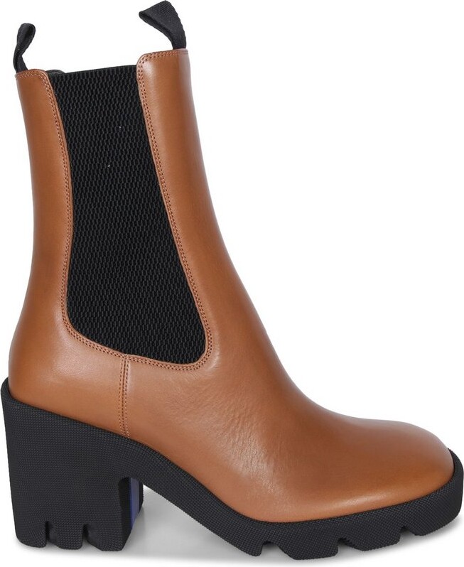 Burberry Round-Toe Heeled Ankle Boots