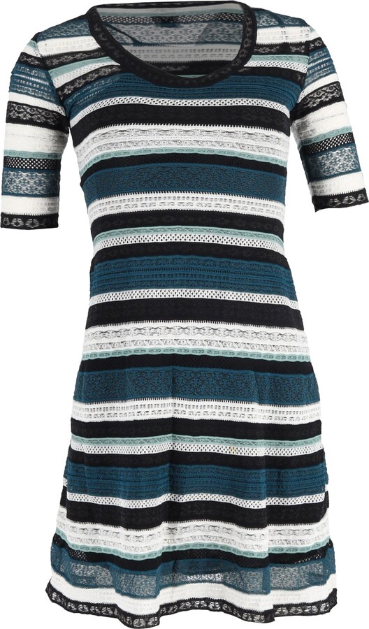 Missoni M Mini Lace Detail Short Sleeve Dress in Multicolor Viscose
