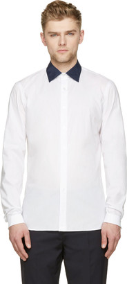 Kolor White Contrast Collar Shirt