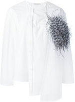 Christopher Kane - layered long sleeve shirt - women - coton/Feather - 42