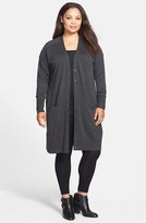 Thumbnail for your product : Sejour 'Fine Dine' Long Merino Cardigan (Plus Size)