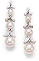 Thumbnail for your product : Majorica 6MM-9MM White Pearl & Sterling Silver Ruffle Marquis Drop Earrings