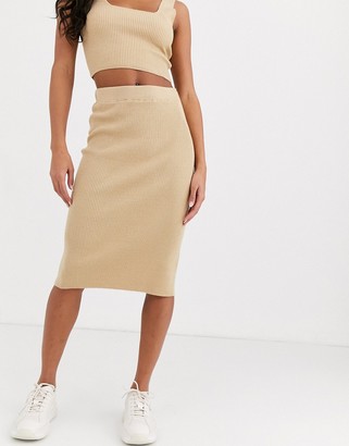 ASOS DESIGN two-piece structured knit midi skirt