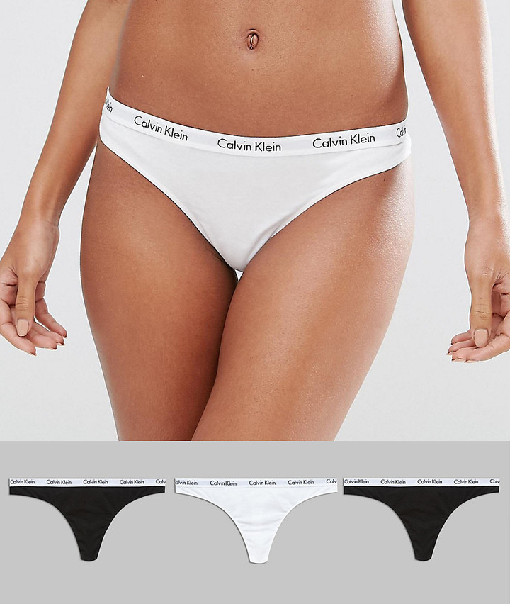 Calvin Klein Underwear MODERN THONG 2 PACK - Thong - black/grey  heather/black 