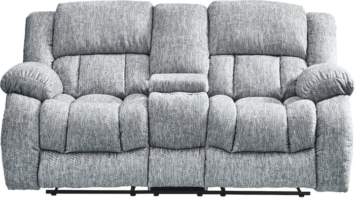 Global Furniture USA U250 Gray Fabric Console Reclining Loveseat