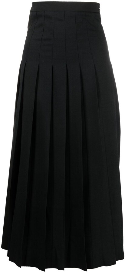McQ pleated A-line maxi skirt - ShopStyle