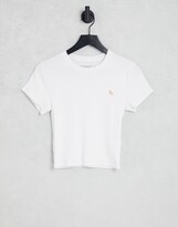 Thumbnail for your product : Abercrombie & Fitch crop logo T-shirt in white