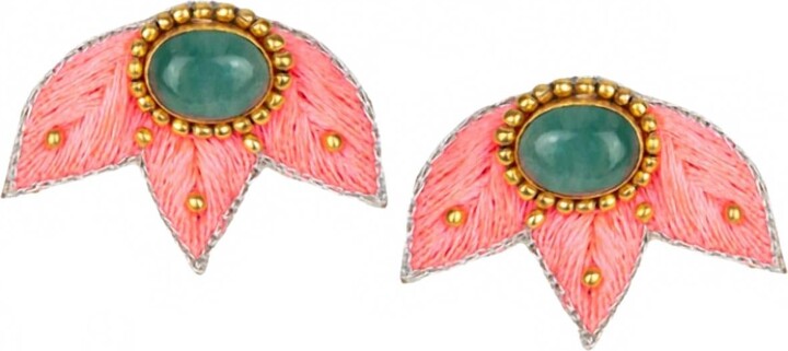 Nahua Women's Braz Ear-Chip Stud Earring In Melon/aventurine
