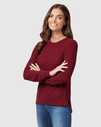 Jeanswest Women's Pink Jumpers & Cardigans - Danielle Honeycomb Pullover Mahogany - Size One Size, XL at The Iconic